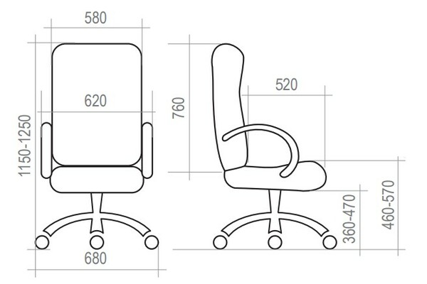 Кресло на колесах Адмирал ультра кожзам бежевый крестовина пластик, подлокотники с мягкими накладками, механизм качания