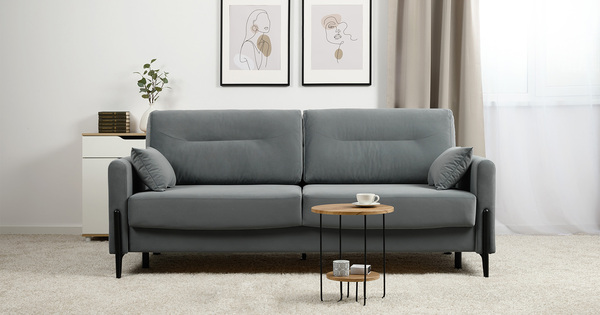 Диван-кровать прямой Барселона ТД 673 велюр Diagonal 995 серо-голубой