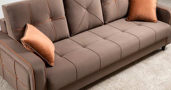 Диван-кровать прямой Черри ТД 286 велюр Irida 05 шоколадно-коричневый, Эвита терра терракотовый