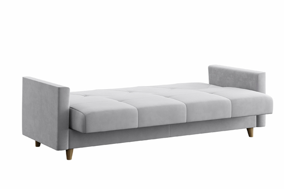 Диван-кровать прямой Даллас велюр серый Вивальди 7