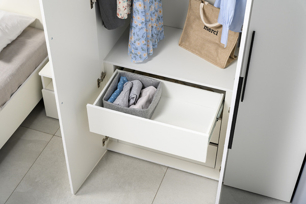 Шкаф комбинированный Эйр 13.182 белый PE шагрень