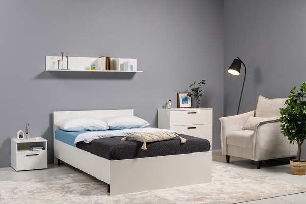 Спальня Эйр композиция 2 белый РЕ шагрень, спальное место 120 х 200