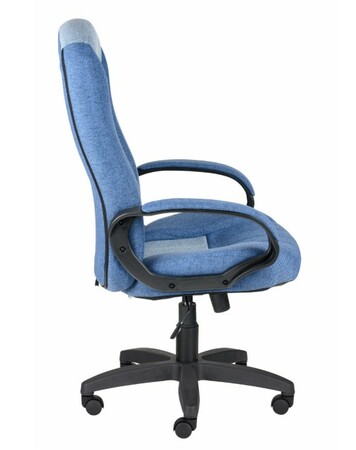 Кресло на колесах Гармония ультра Хоум ткань рогожка синий 67/65, крестовина пластик, подлокотники с мягкими накладками, механизм качания