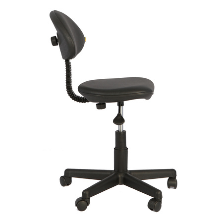 Кресло без подлокотников Логика обивка кожзам черный, крестовина пластик, без качания