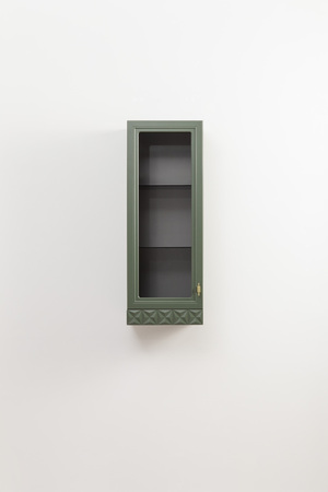 Гостиная Марион композиция 2 дымчатый зеленый K521, олива шагрень AG 1050 ПВХ, белый PE шагрень (собирается на любую сторону)