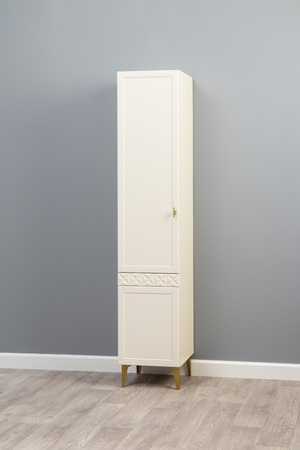 Гостиная Марион композиция 2 слоновая кость С341 PE, слоновая кость 6898 ПВХ, белый PE шагрень (собирается на любую сторону)