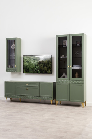 Тумба Марион 16.167 дымчатый зеленый K521, олива шагрень AG 1050 ПВХ, белый PE шагрень