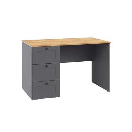 Стол письменный Остин 12.159 серый графит 0162 РЕ, дуб золотой CRAFT, графит ZB 856-2 ПВХ, сборка на любую сторону