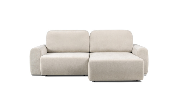 Диван-кровать угловой Тэдди 1505 композиция 2, букле Pique 010 светло-серый, модульная система, сборка на любую сторону