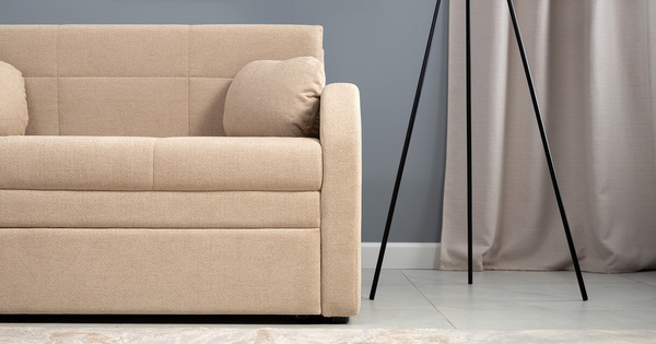 Диван-кровать прямой Тео (120) ТД 905 велюр Danco 130 светло-бежевый