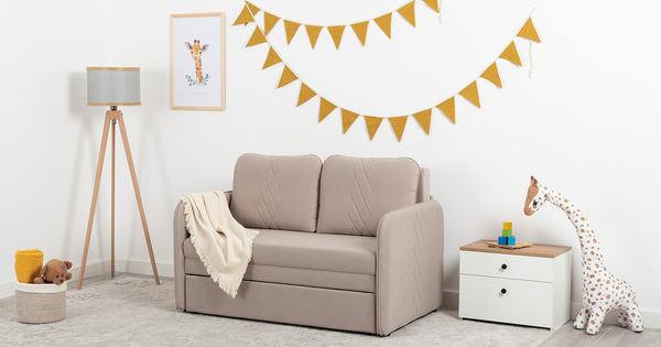 Диван-кровать прямой Юта (120) ТД 524 велюр Вивальди 4 серо-сливочный